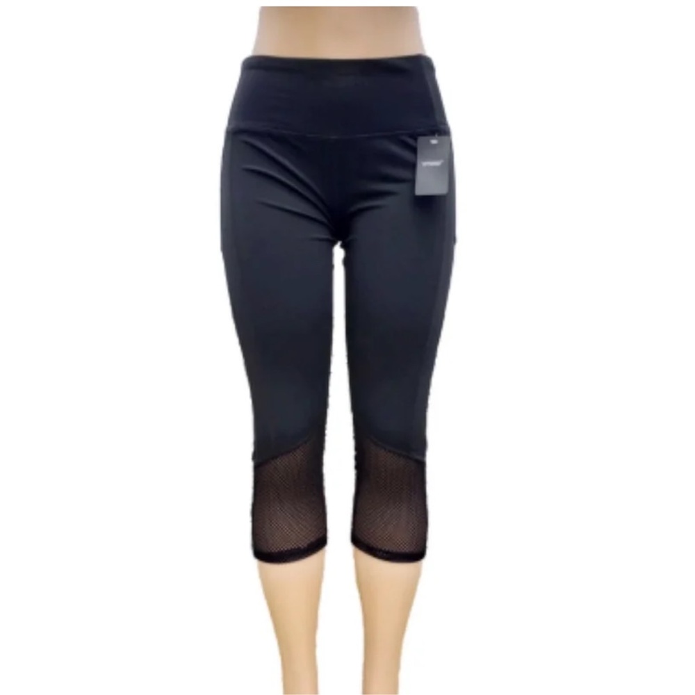 Black Mesh Panel Leggings